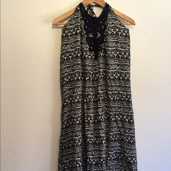 Patterned halter dress