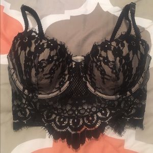 VS - Floral lace long line demi bra