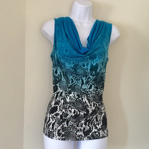 Calvin Klein Sleeveless Animal Print Cowl neck Top - Picture 1 of 2