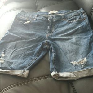 Jean mid length shorts