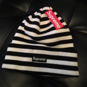 Brand New Striped Supreme Beanie Hat