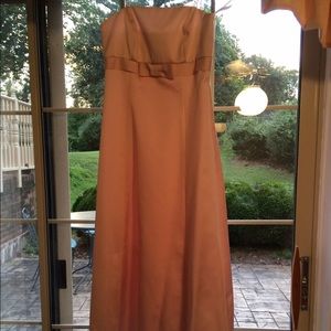 Shell colored bridesmaid dress