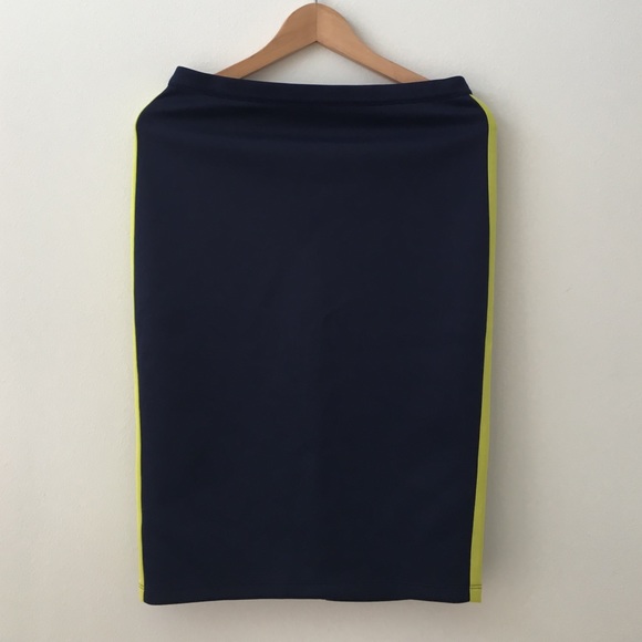 Neon stripe navy skirt