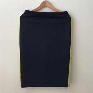 Neon stripe navy skirt