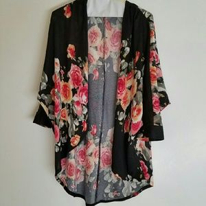 Open Floral Kimono
