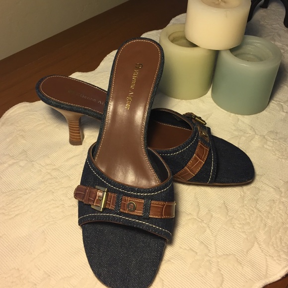 NWOT Denim Slides
