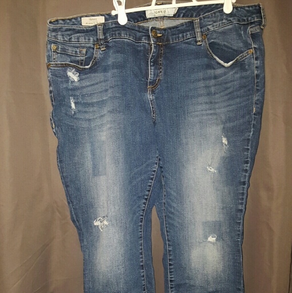 EUC Torrid Jeans with distressed areas, so cute!