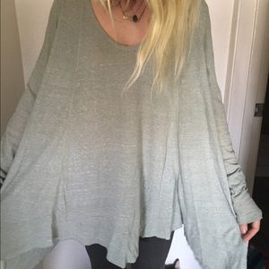 Light mint oversized waffle knit thermal