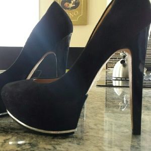 L.A.M.B. Delores suede heels, size 9.5