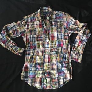 Men's Ralph Lauren button up. Patchwork no flaws