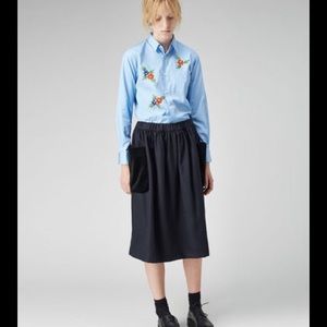 Comme Des Garcon black cotton velvet skirt M NWT