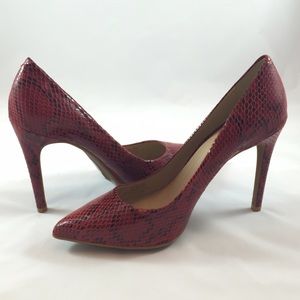 New Gianni Bini Red Snakeskin Pumps