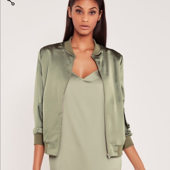 Olive Green Bomber Missguided Carli Bybel