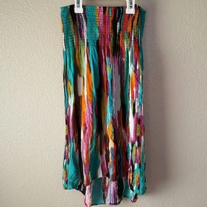 Colorful "Painted" Strapless Dress or Skirt