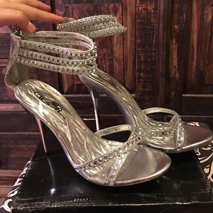 Wild Rose Silver Heels