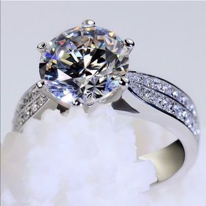 ❤925 Sterling silver CZ diamond ring