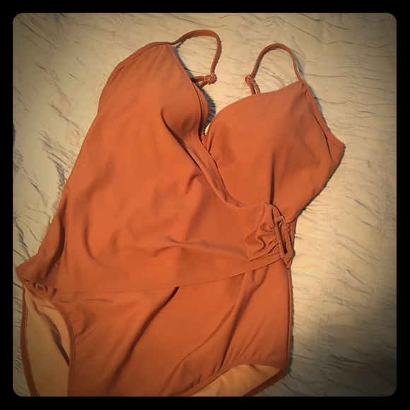 Shape FX nude one piece swim suit