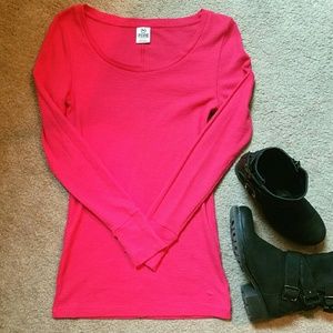 Victorias Secret Hot Pink Scoop Neck Top