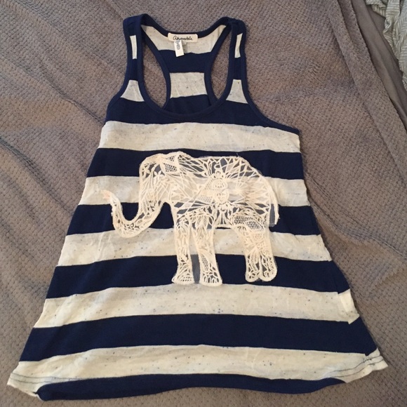 Lace elephant striped tank - Picture 1 of 2