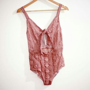 NWOT free people pink/rose sweetestthing body suit