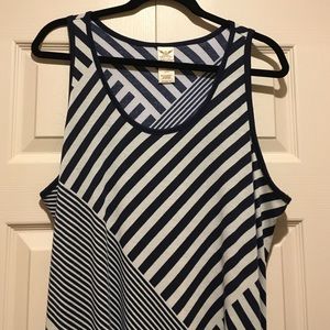 Faded Glory Dresses - Navy Blue and White Stripe Design Maxi Dress Faded Glory Dresses - Navy Blue and White Stripe Design Maxi Dress