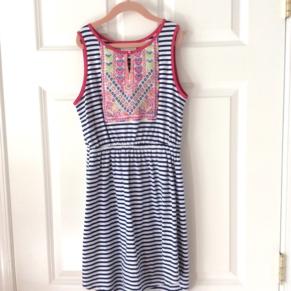 Blush by Us Angels Other - GIRLS sleeveless striped and embroidered sundress