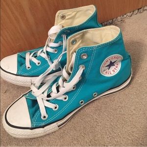Teal high top converse