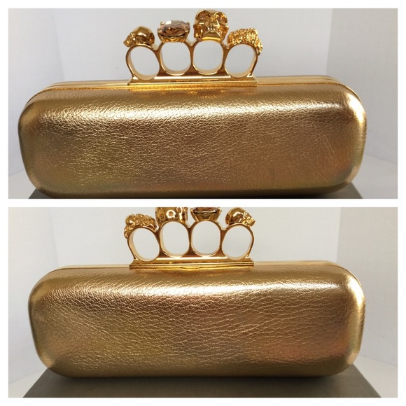 🚩SOLD🚩Alexander McQueen Metallic Knuckle Clutch