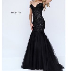 Sherri Hill black mermaid formal