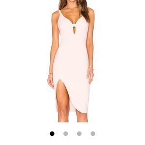 Midi bodycon dress with cutout in slate