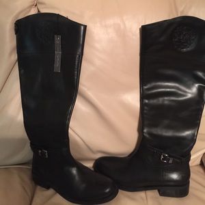 Vince Camuto black riding boots 7.5 wide calf