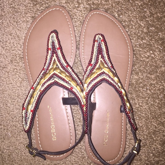 BCBGeneration beaded sandal.