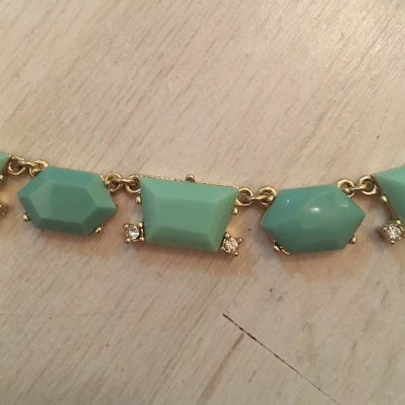 JCrew mint green + gold statement necklace - Picture 3 of 4