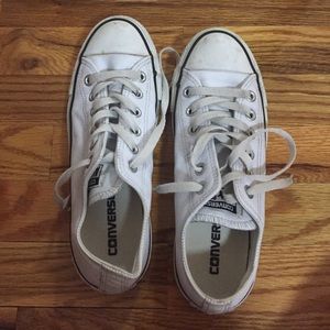 Leather white converse