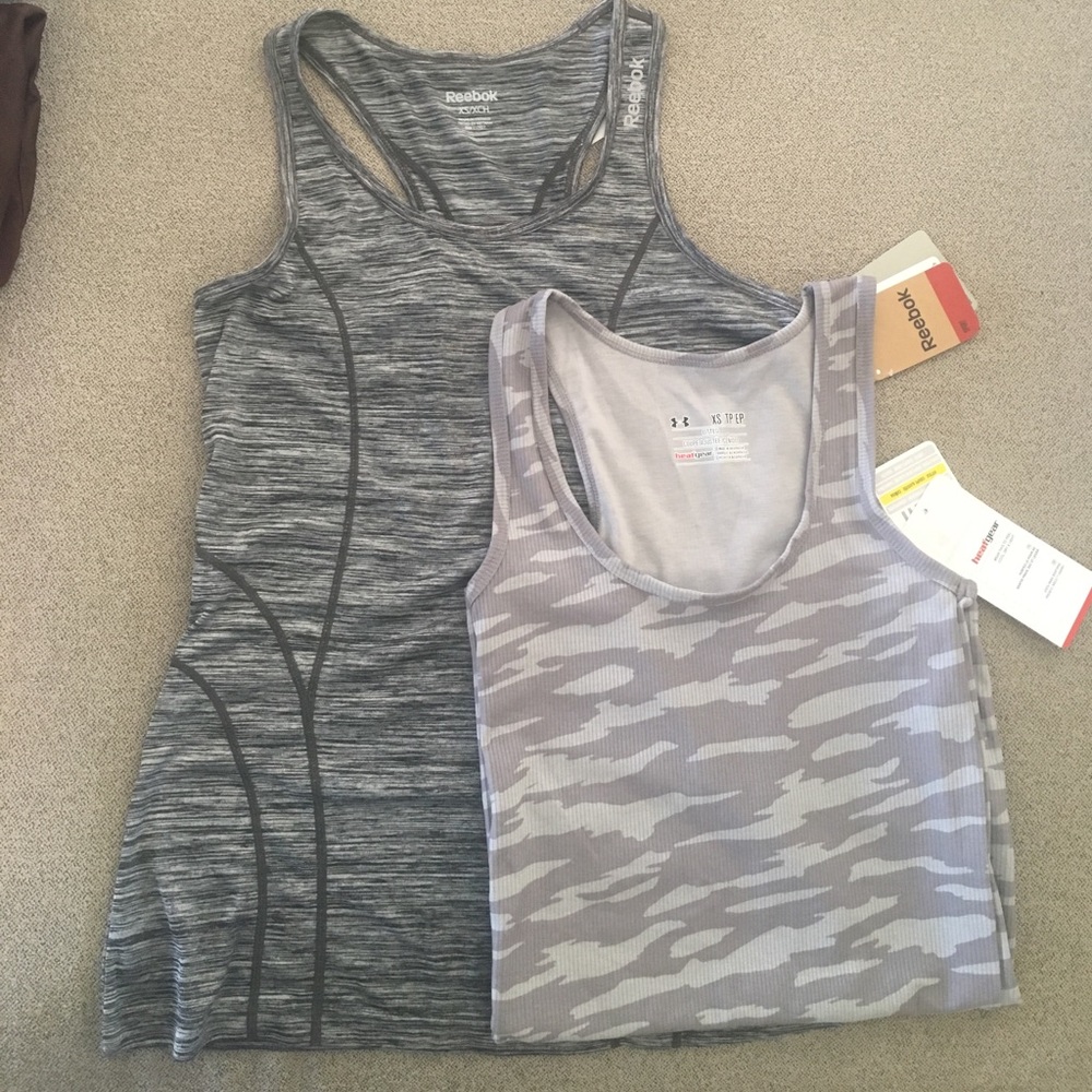 NWT UA Grey Camouflage & Reebok TankTop