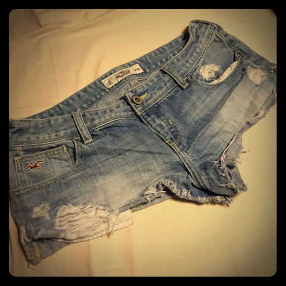 Hollister Cut Off Ripped Jean Shorts