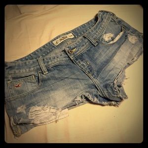 Hollister Cut Off Ripped Jean Shorts