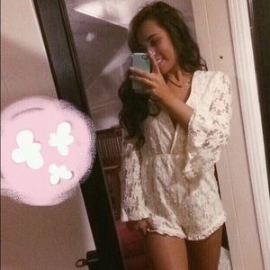 white floral romper.