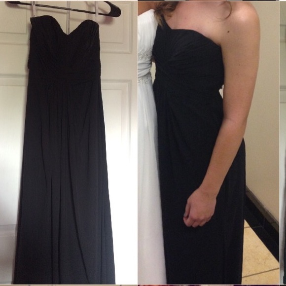 Long black chiffon dress