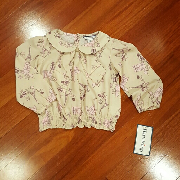 NWT HARTSTRINGS TODDLER GIRL TOP BLOUSE PARIS 2T