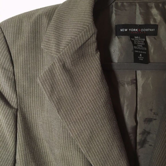 New York & Company Brown Pinstripe Blazer - Picture 2 of 4