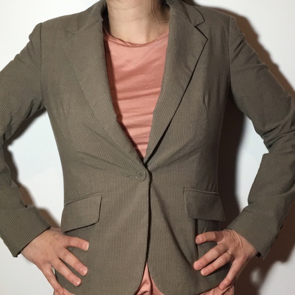 New York & Company Brown Pinstripe Blazer - Picture 4 of 4