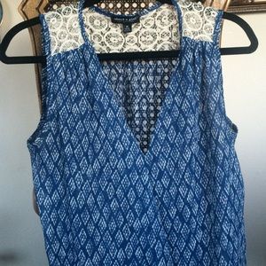 Flowy blue tank blouse