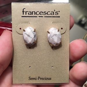 Francesca's white marble earrings