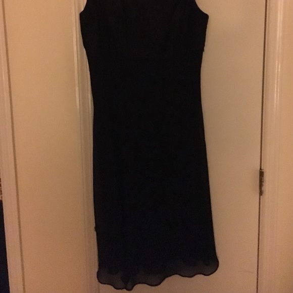 Black half satin dress with sheer black jacket