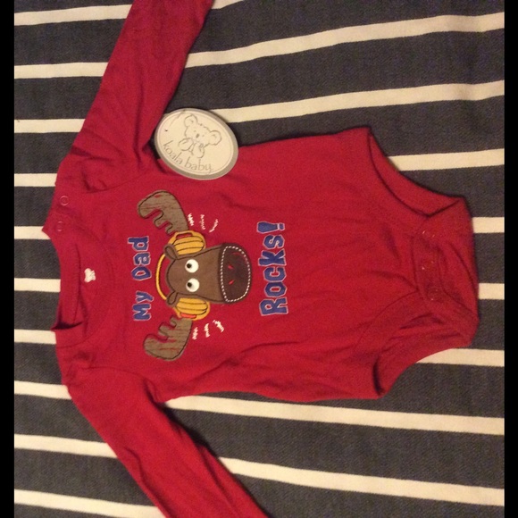 Moose "my dad rocks" long sleeve onesie