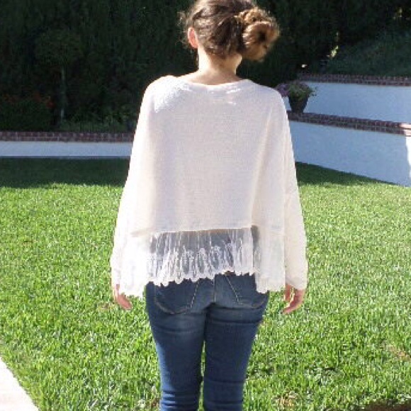 Lace White Sweater - Picture 2 of 3