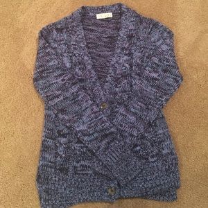 Blue, Purple, and Black Cardigan