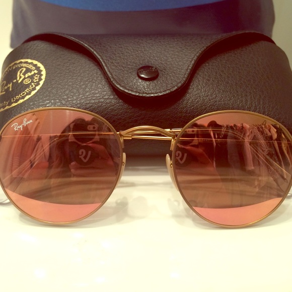 AUTHENTIC Copper Flash- Rose Gold Round Ray-Bans.