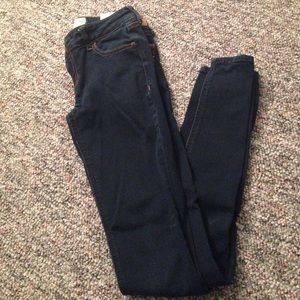 hollister navy blue size 00 regular skinny jeans